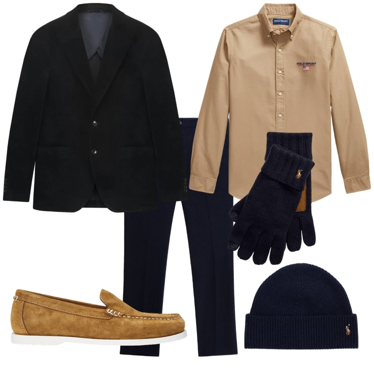 Outfit uomo - Stasera andiamo al..., .. Stile Trendy per Serata speciale. Abbinamento con pantaloni, berretti, guanti, scarpe stringate, camicie, giacche.