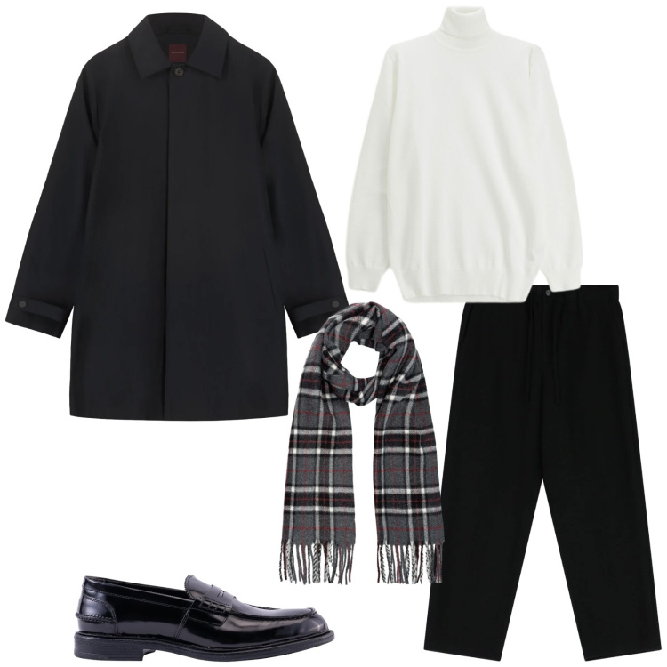 Outfit uomo - Total look #2304890. Stile Business/Elegante per Serata speciale. Abbinamento con pantaloni, maglieria, sciarpe, abiti, scarpe stringate.