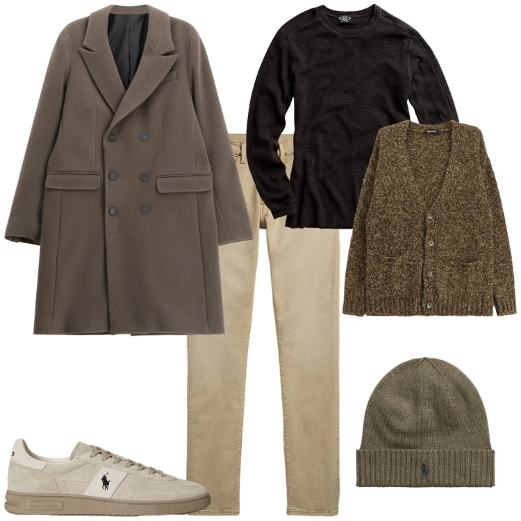 Outfit uomo - Trendy in città ogni giorno. Stile Trendy per Tutti i giorni. Abbinamento con cappotti, cardigans, maglieria, jeans, sneakers, berretti.