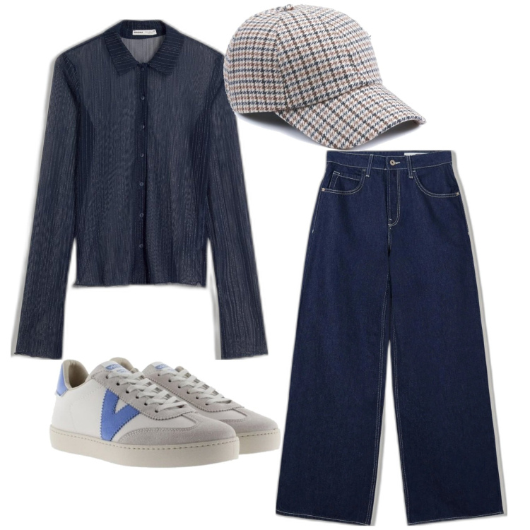 Outfit mujer - Urban #7690. Estilo Urban para Todos los días. Combinación con sneakers, sombreros, camiseta, vaqueros.