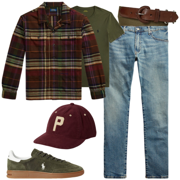 Outfit uomo - Flanella. Stile Casual per Tutti i giorni. Abbinamento con jeans, sneakers, giacche, cinture, t-shirt, cappelli.
