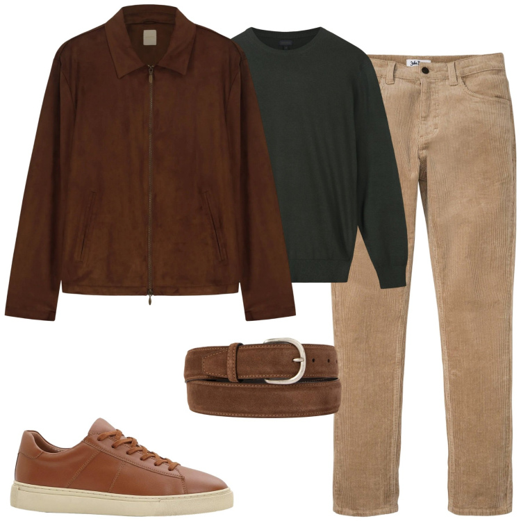 Outfit uomo - City. Stile Urban per Tutti i giorni. Abbinamento con pantaloni, sneakers, cinture, giacche, maglieria.