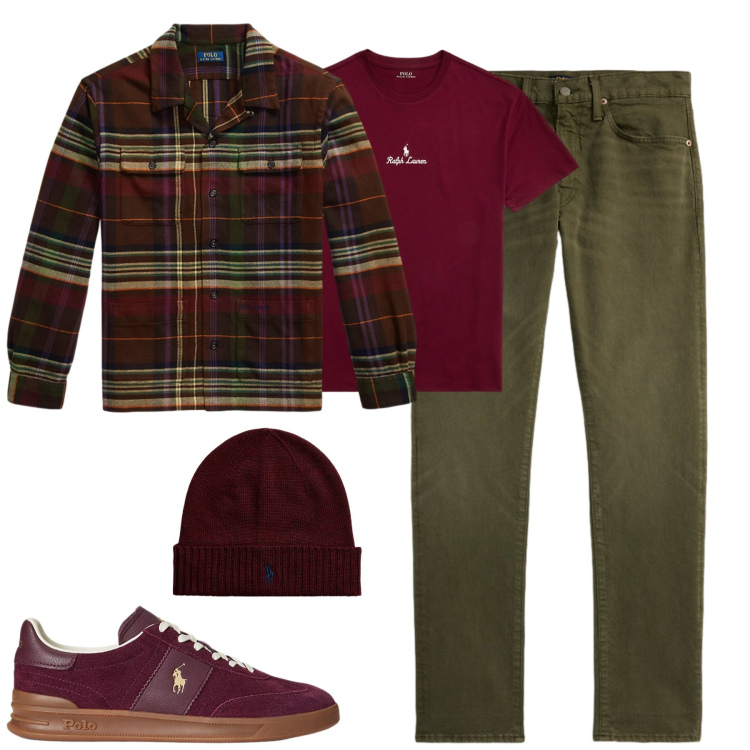 Outfit uomo - Ralph Lauren. Stile Casual per Tutti i giorni. Abbinamento con berretti, jeans, sneakers, giacche, t-shirt.