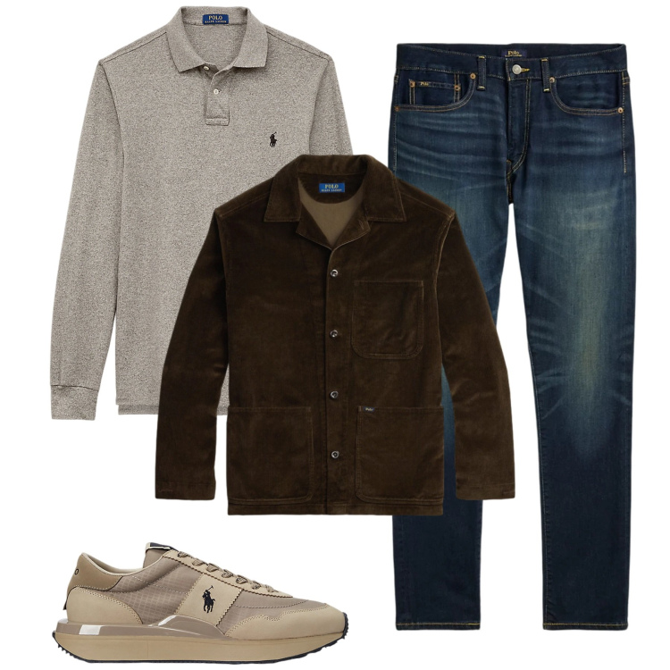 Outfit uomo - Dicembre. Stile Casual per Tutti i giorni. Abbinamento con polo, jeans, sneakers, giacche.