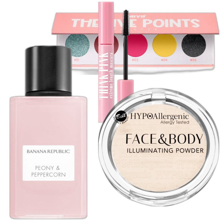 Outfit donna - Beauty-box #2305071. Abbinamento con profumi, mascara, ciprie, ombretti.