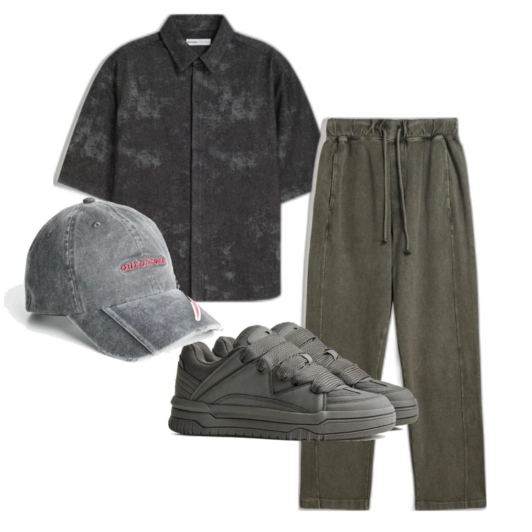 Outfit hombre - Casual #19871. Estilo Casual para Todos los días. Combinación con pantalones, camisas de manga corta, sombreros, sneakers.