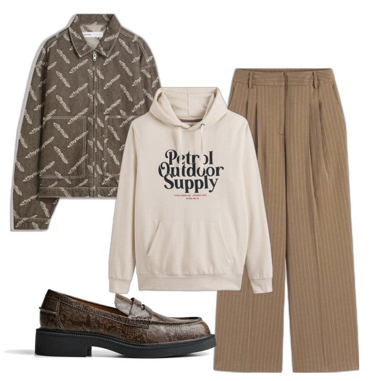 Outfit hombre - Trendy #7335. Estilo Trendy para Todos los días. Combinación con sudaderas con capucha, pantalones, chaquetas, zapatos con cordones.