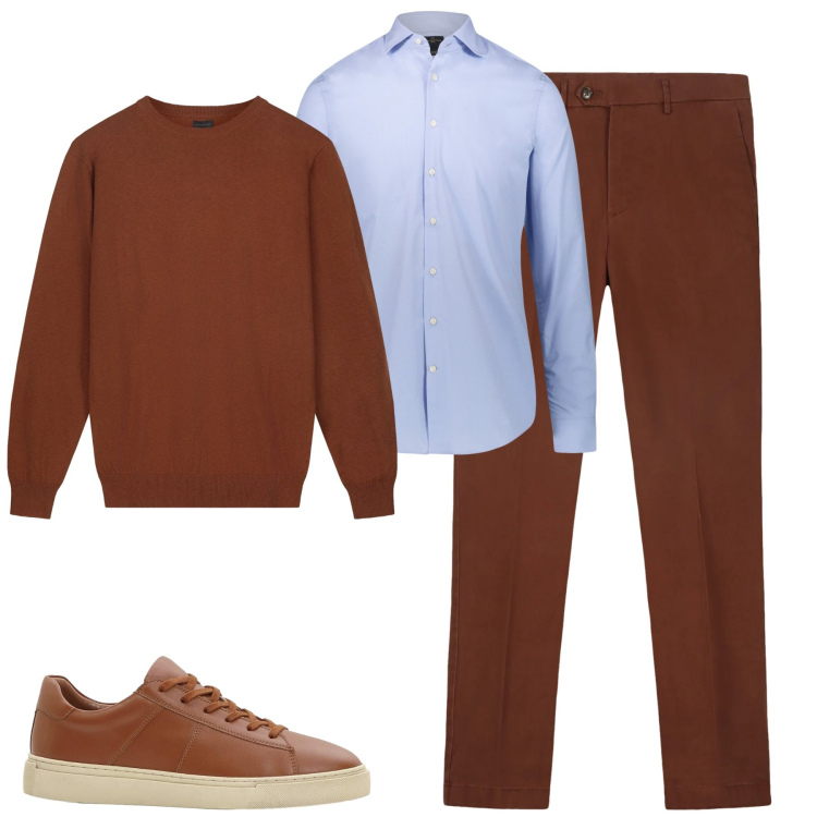 Outfit uomo - Total look #2305125. Stile Urban per Tutti i giorni. Abbinamento con sneakers, camicie, pantaloni chino, maglieria.