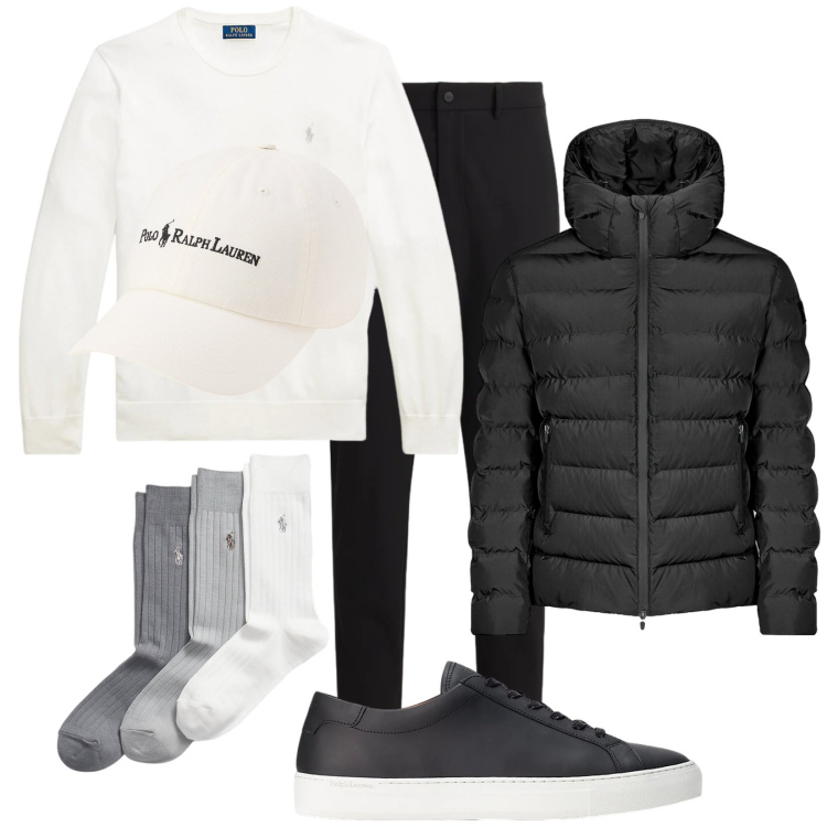 Outfit uomo - Total look #2305223. Stile Casual per Tutti i giorni. Abbinamento con sneakers, maglieria, calzini, pantaloni, cappelli, bomber.