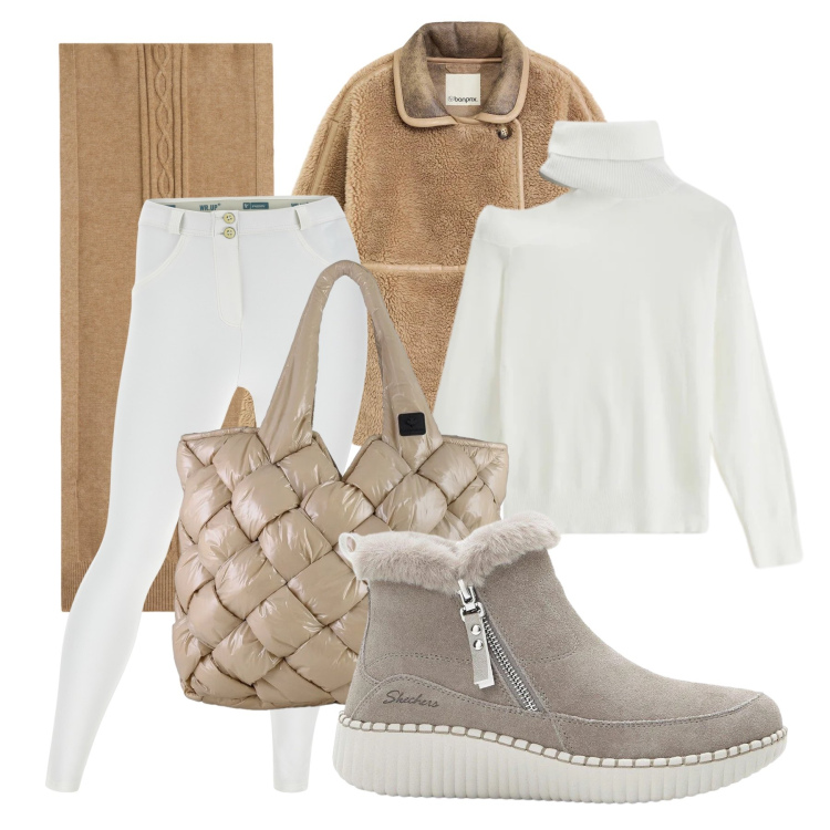Outfit donna - Total look #2305240. Stile Basic per Sport. Abbinamento con blazer, stivaletti, maglieria, pantaloni skinny, sciarpe, borse tote.