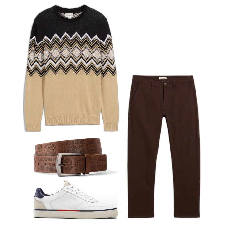 Outfit homme - Decémbre. Style Casual pour Tous les jours. Assortir avec pulls, ceintures, pantalon , sneakers.