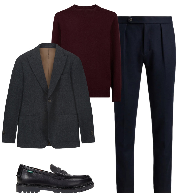 Outfit uomo - I pant in flanella. Stile Urban per Tutti i giorni. Abbinamento con scarpe stringate, pantaloni, maglieria, giacche.