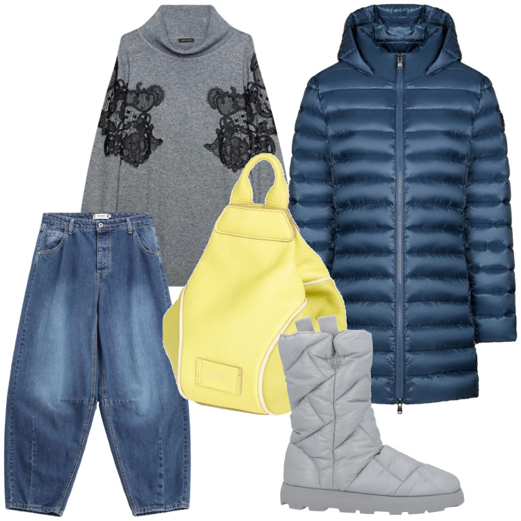 Outfit donna - Gli stivali confortevoli. Stile Trendy per Scuola/Università. Abbinamento con zaini, stivaletti, jeans, piumini, maglieria.