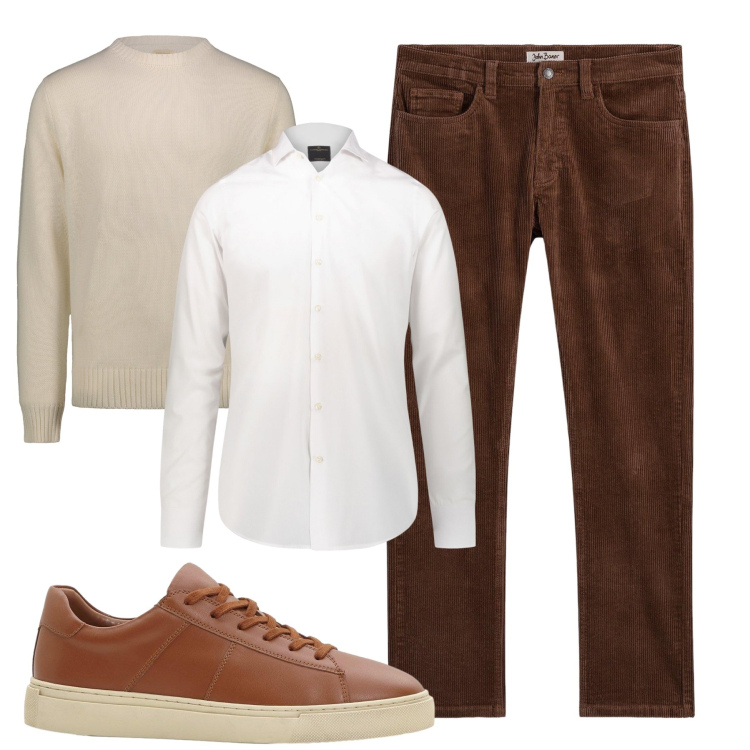 Outfit uomo - Total look #2305482. Stile Casual per Serata speciale. Abbinamento con pantaloni, sneakers, camicie, maglieria.
