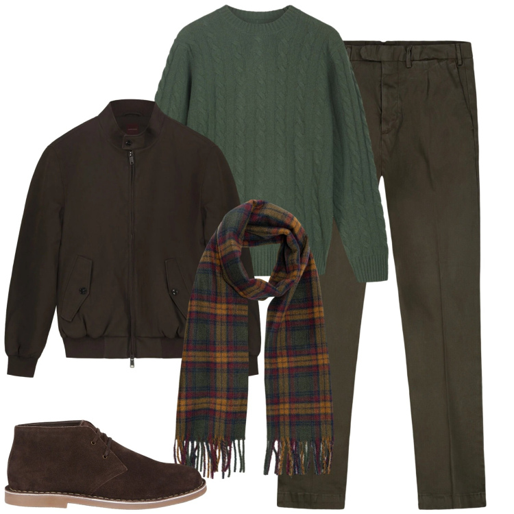 Outfit uomo - City. Stile Urban per Tutti i giorni. Abbinamento con maglieria, pantaloni, stivali e stivaletti, sciarpe, bomber.