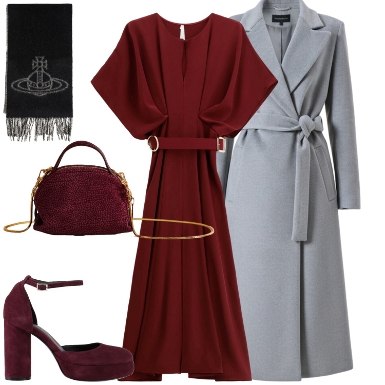 Outfit donna - Il potere del punto vita. Stile Chic per Serata fuori. Abbinamento con décolleté, sciarpe, cappotti, vestiti lunghi, borse a mano.