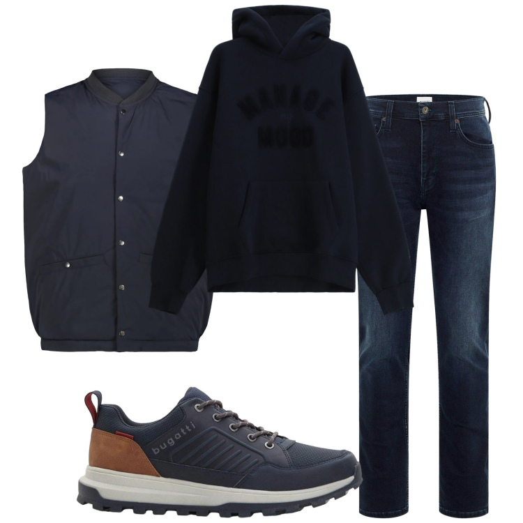 Outfit uomo - Casual style. Stile Casual per Tutti i giorni. Abbinamento con jeans slim fit, sneakers, felpe con cappuccio, piumini.