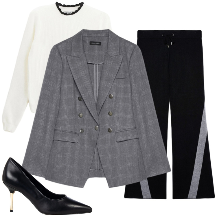 Outfit donna - Total look #2305635. Stile Chic per Cerimonia. Abbinamento con pullovers, décolleté, blazer, pantaloni.