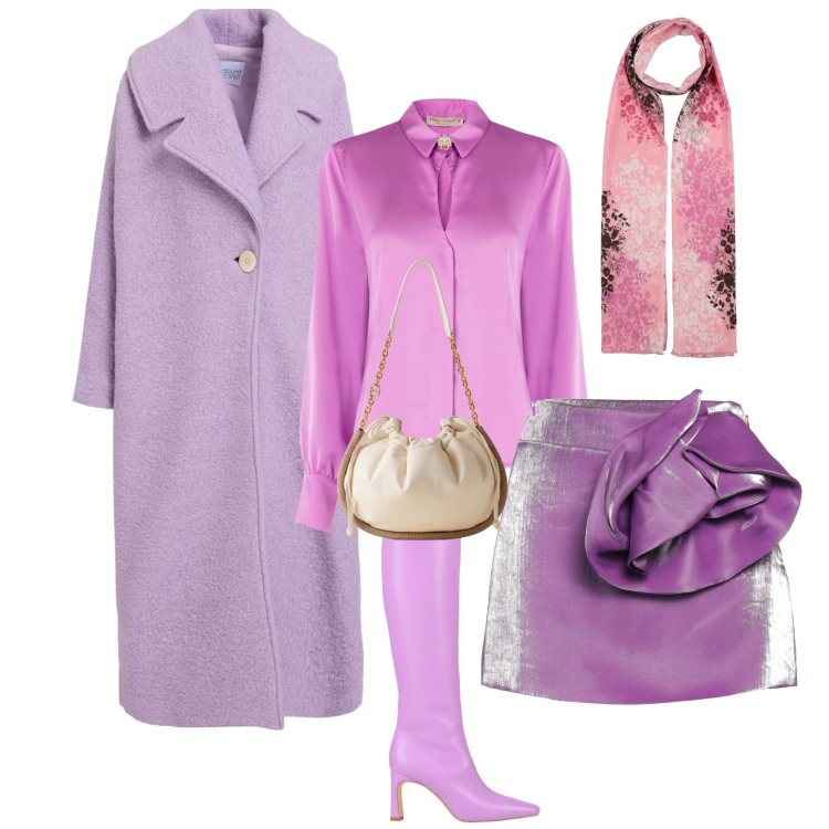 Outfit donna - Glamour evento serata speciale. Stile Glamour per Serata fuori. Abbinamento con sciarpe, minigonne, cappotti, stivali, camicie, borse a spalla.