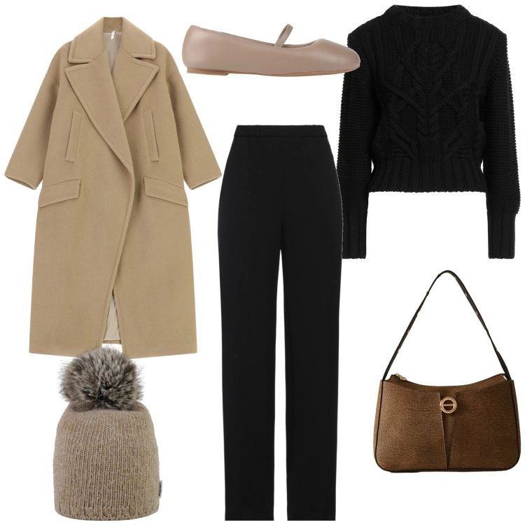 Outfit donna - Old Money style. Stile Casual chic per Tutti i giorni. Abbinamento con ballerine, pantaloni, pullovers, cappotti, borse a mano, berretti.