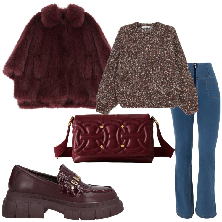 Outfit donna - Total look #2305807. Stile Casual chic per Tutti i giorni. Abbinamento con mocassini, blazer, maglieria, borse a tracolla, jeans.