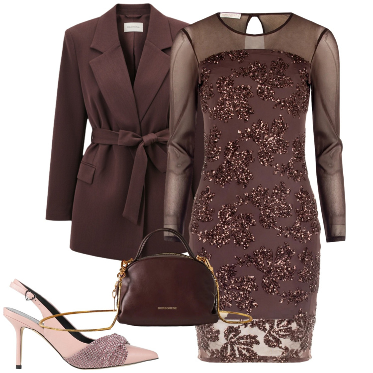 Outfit donna - Cerimonia. Stile Chic per Cerimonia. Abbinamento con décolleté, vestiti a tubino, blazer, borse a mano.