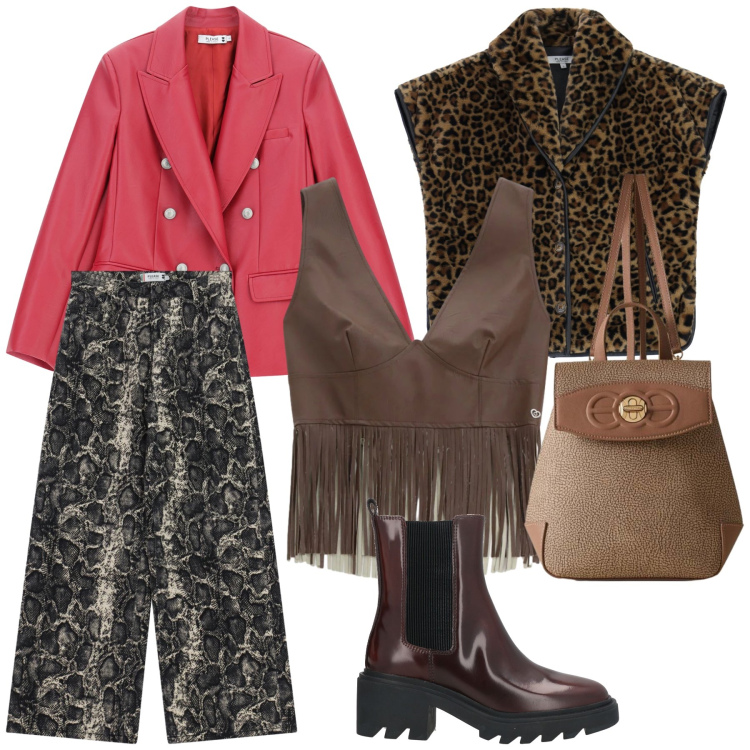 Outfit donna - A strati per l ufficio nelle feste. Stile Urban per Ufficio. Abbinamento con stivaletti, top, giacche, cappotti, pantaloni a palazzo, zaini.