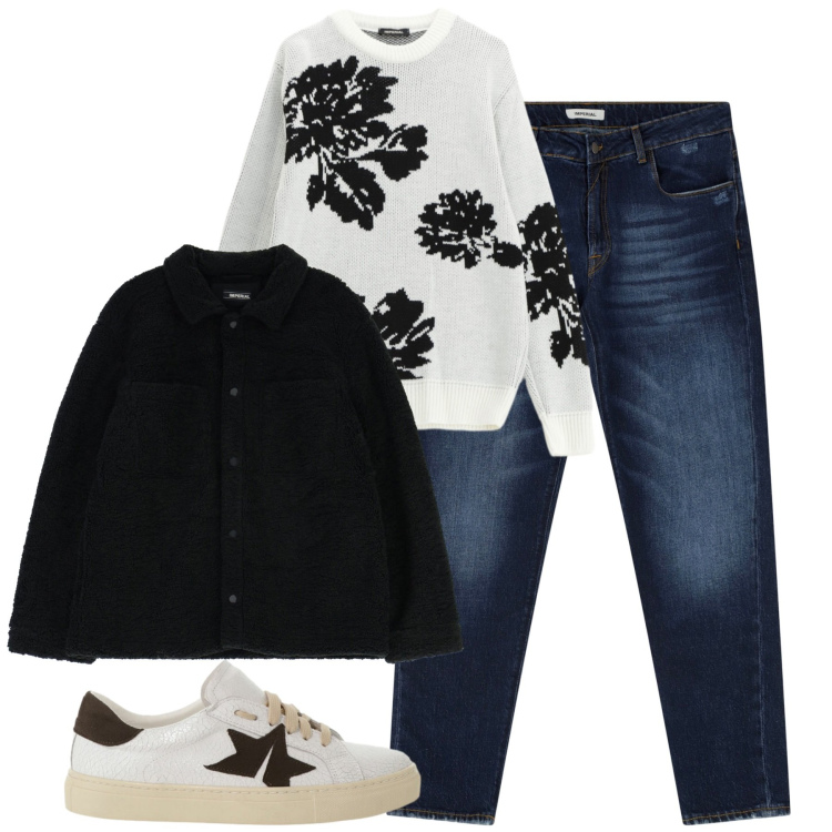 Outfit uomo - Imperial. Stile Casual per Tutti i giorni. Abbinamento con jeans dritti, pullovers, cappotti, sneakers.