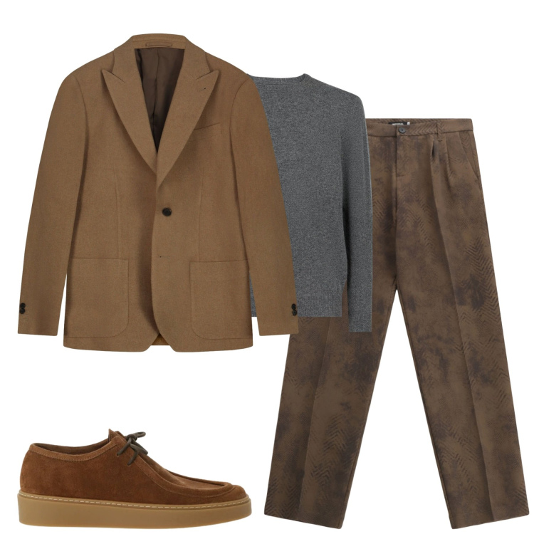 Outfit uomo - Total look #2305968. Stile Urban per Tutti i giorni. Abbinamento con pantaloni, scarpe stringate, maglieria, giacche.