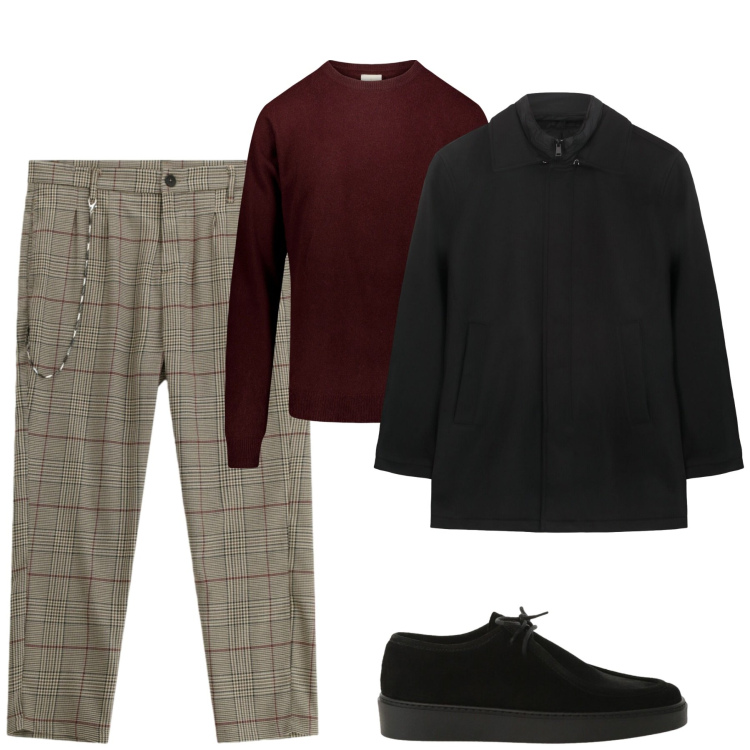Outfit uomo - City. Stile Urban per Tutti i giorni. Abbinamento con pantaloni, scarpe stringate, maglieria, cappotti.