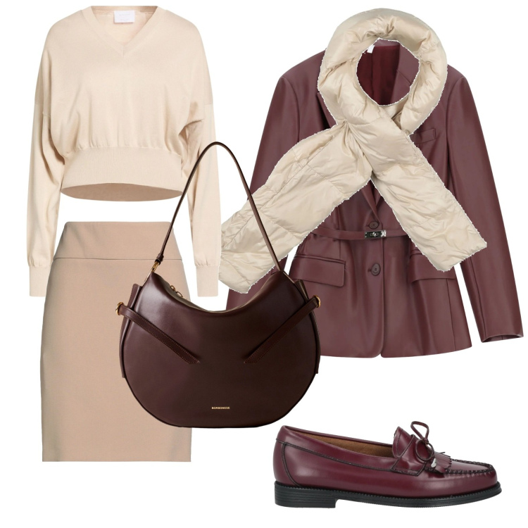 Outfit donna - L\'accessorio necessario. Stile Urban per Tutti i giorni. Abbinamento con mocassini, sciarpe, pullovers, minigonne, blazer, borse a spalla.