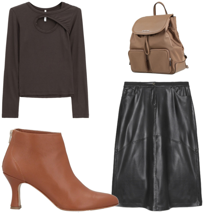 Outfit donna - Al college prima delle vacanze. Stile Casual chic per Scuola/Università. Abbinamento con zaini, stivaletti, maglieria, gonne lunghe.