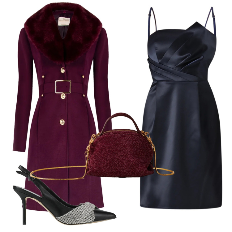 Outfit donna - Total look #2306205. Stile Glamour per Serata fuori. Abbinamento con décolleté, vestiti corti, cappotti, borse a mano.