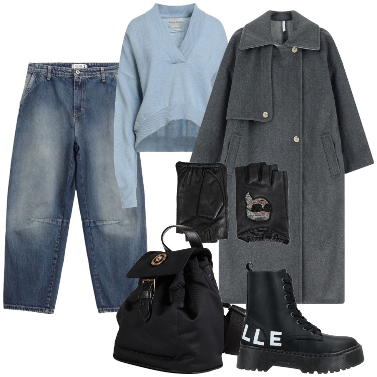 Outfit donna - Guanti senza dita. Stile Urban per Tutti i giorni. Abbinamento con guanti, zaini, pullovers, stivaletti, jeans, cappotti.