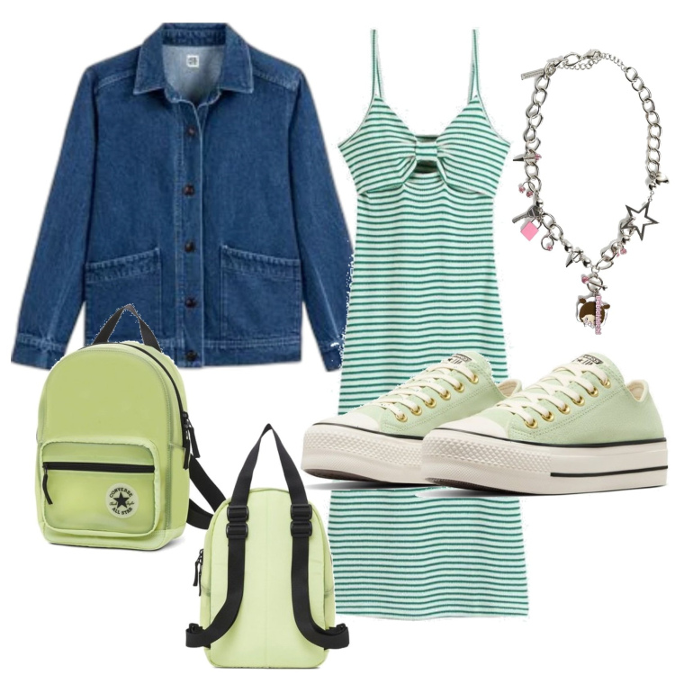 Outfit mujer - Basic #6640. Estilo Basic para Todos los días. Combinación con mochilas, sneakers, vestidos largos, blazers, collares.