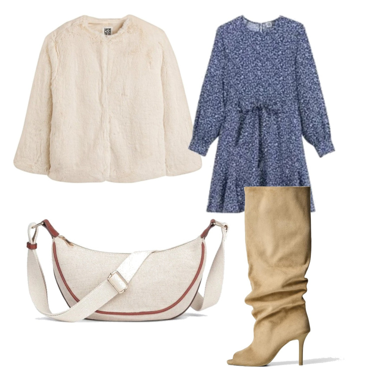 Outfit mujer - Romántica #3309. Estilo Romántica para Ceremonia. Combinación con abrigos, riñoneras, botas, vestidos cortos.