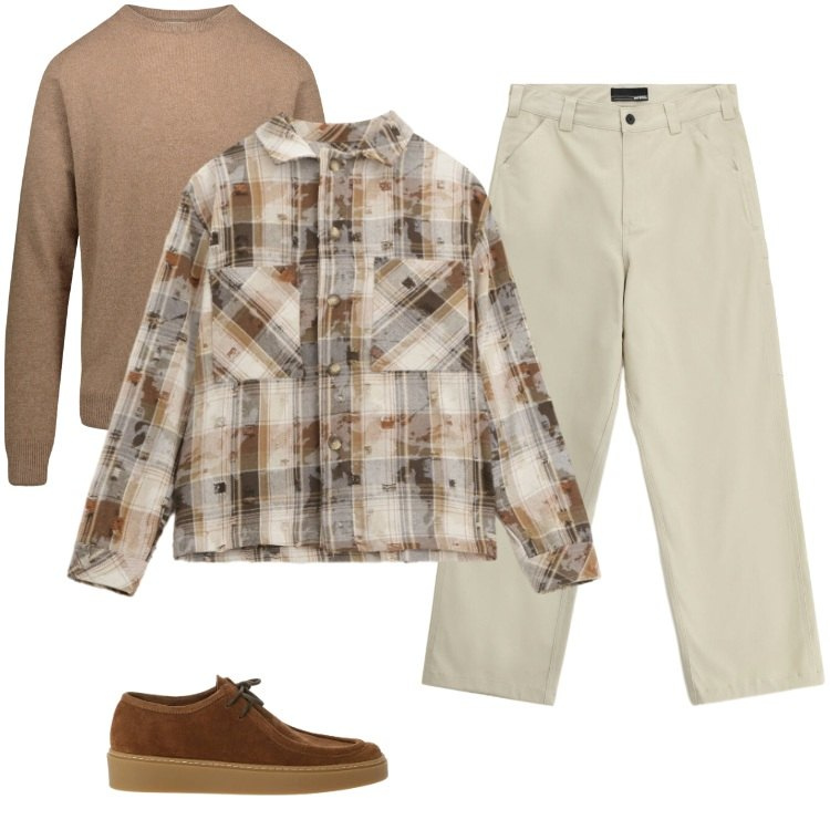 Outfit uomo - Total look #2306341. Stile Trendy per Serata speciale. Abbinamento con camicie, pantaloni, scarpe stringate, maglieria.