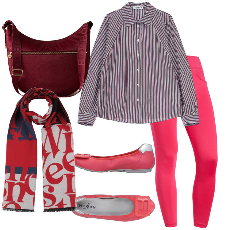 Outfit donna - Leggings e ballerine. Stile Casual chic per Tutti i giorni. Abbinamento con ballerine, sciarpe, camicie, jeggings, borse a spalla.