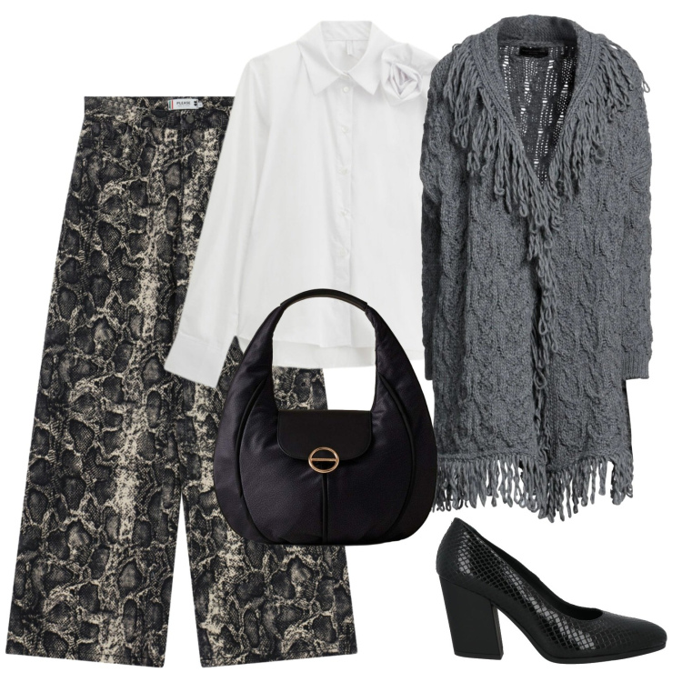 Outfit donna - Scarpe comode e acquisti. per Tutti i giorni. Abbinamento con cardigans, décolleté, pantaloni a palazzo, camicie, borse a mano.