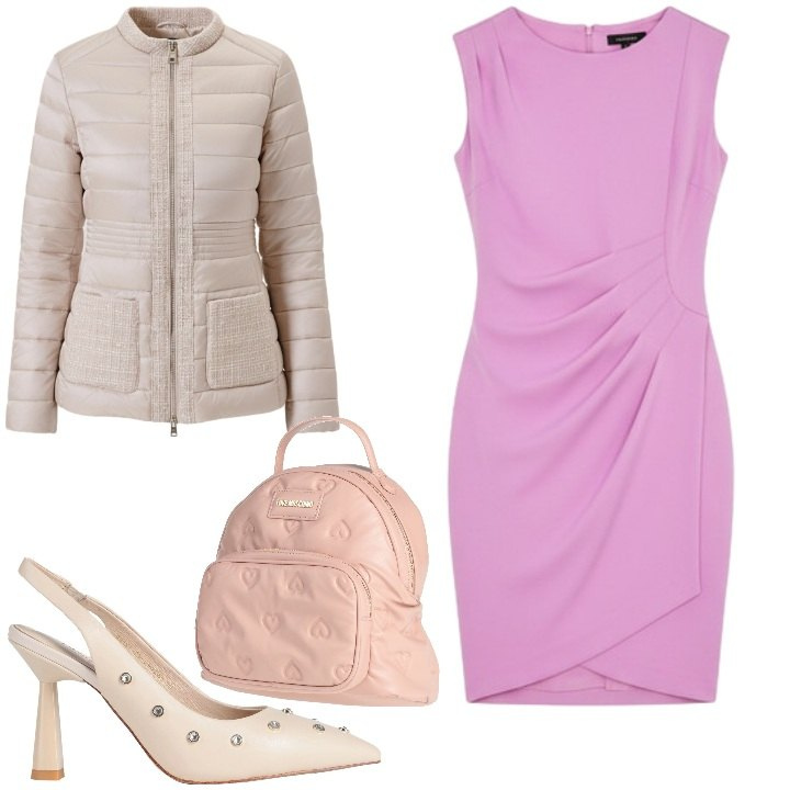Outfit donna - Lasciati ispirare. Stile Chic per Ufficio. Abbinamento con décolleté, zaini, vestiti a tubino, piumini.