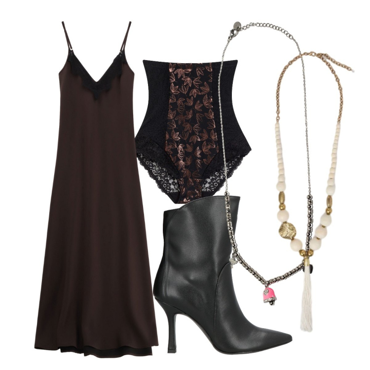 Outfit donna - Dicembre luccicoso energico e rock. Stile Rock per Serata fuori. Abbinamento con culotte, stivaletti, vestiti lunghi, ciondoli, ciondoli.