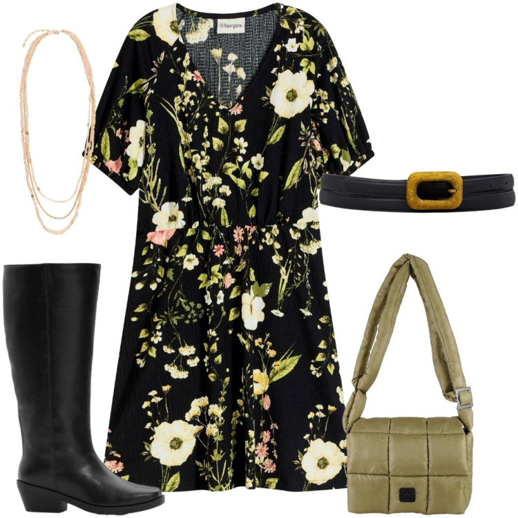 Outfit donna - Il potere del punto vita: tutti i giorni. Stile Trendy per Tutti i giorni. Abbinamento con vestiti, stivali, borse a spalla, cinture, collane.