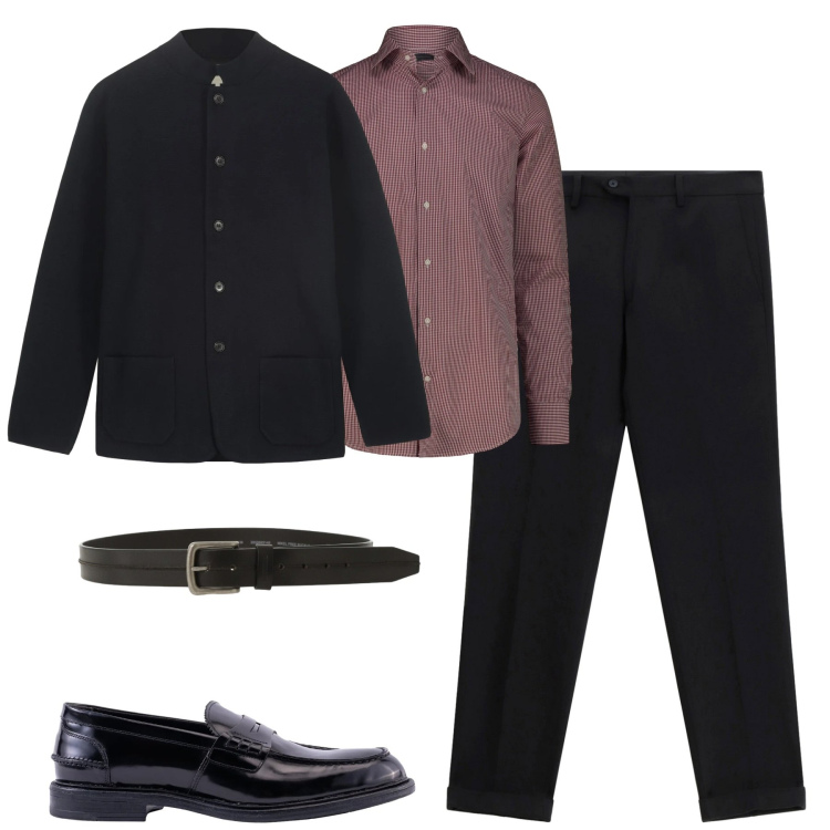 Outfit uomo - Dicembre. Stile Urban per Tutti i giorni. Abbinamento con pantaloni, cinture, giacche, camicie, scarpe stringate.