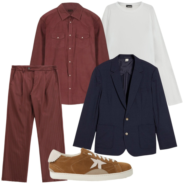 Outfit uomo - Flanella e morbidezza. Stile Trendy per Ufficio. Abbinamento con giacche, pantaloni, sneakers, maglieria, camicie.