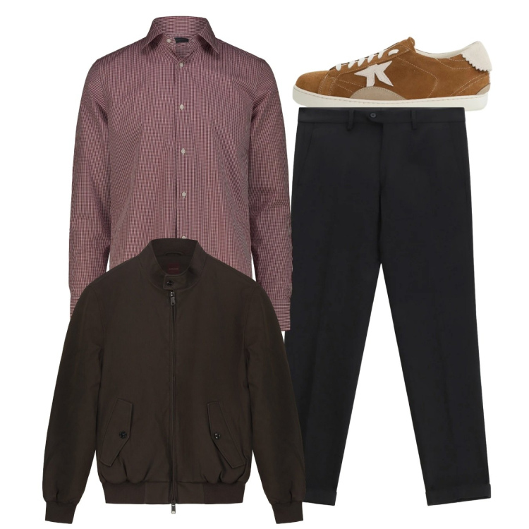 Outfit uomo - Total look. Stile Casual per Tutti i giorni. Abbinamento con pantaloni, sneakers, camicie, bomber.