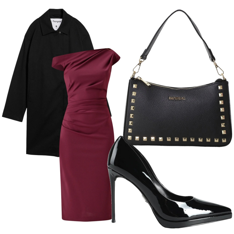 Outfit donna - Sensualità. Stile Sexy per Serata fuori. Abbinamento con trench, décolleté, vestiti a tubino, pochette.