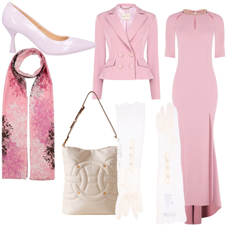 Outfit donna - Senza pensieri. Stile Vintage retrò per Cerimonia. look ideale per Premaman. Abbinamento con sciarpe, décolleté, guanti, blazer, vestiti lunghi, borse a secchiello.