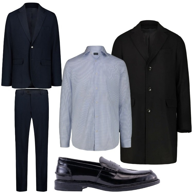Outfit uomo - Eleganza classica. Stile Business/Elegante per Serata speciale. Abbinamento con abiti, camicie, scarpe stringate, cappotti.