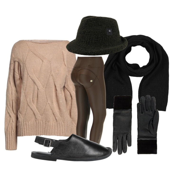 Outfit donna - Freddo Dicembre - @star67. Stile Casual per Tutti i giorni. Abbinamento con pullovers, guanti, sciarpe, ballerine, pantaloni skinny, cappelli.