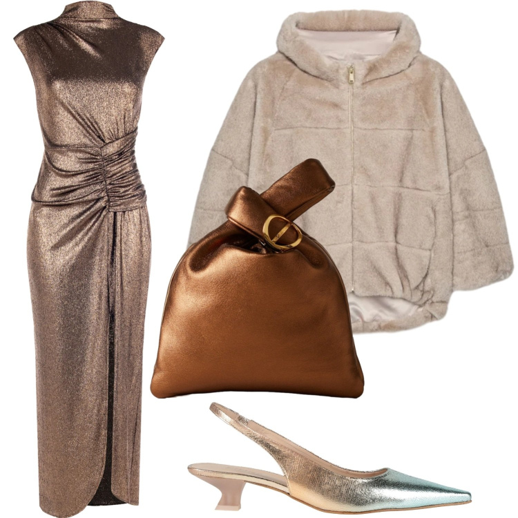 Outfit donna - That\' s party. Stile Chic per Cerimonia. Abbinamento con décolleté, vestiti lunghi, borse a mano, ecopellicce.